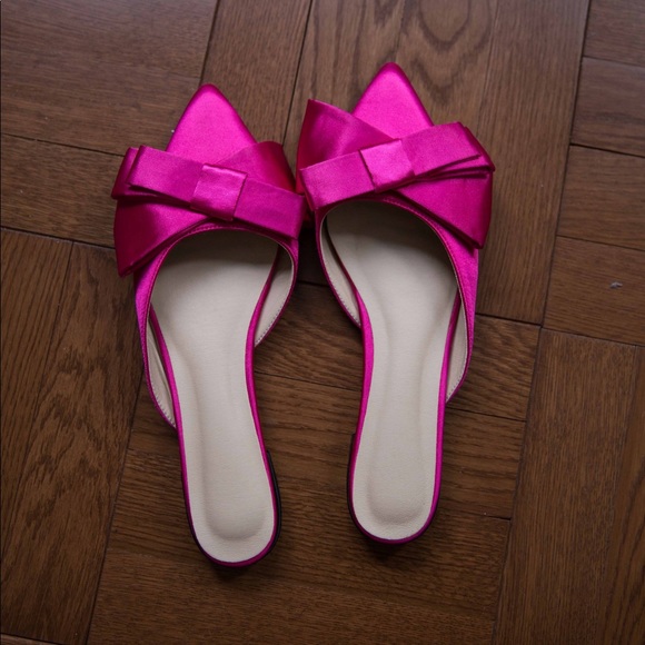 pink satin mules